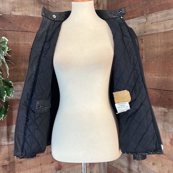 TAURUS Black Canadian Genuine Leather Quilted Liner Zippers Moto Coat - Picture 13 of 16